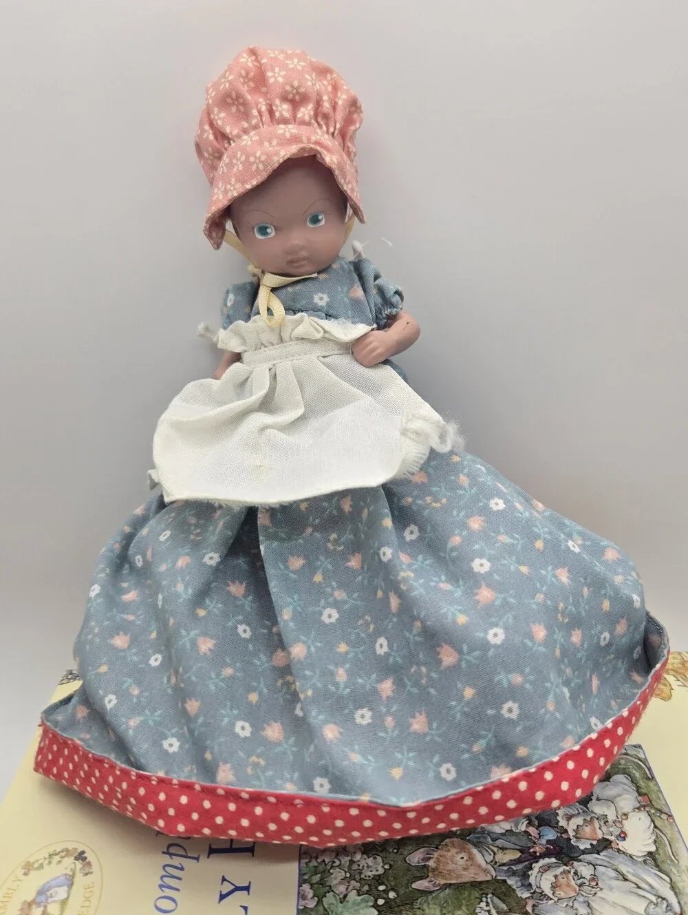 Vintage Bisque Porcelain Topsy Turvy Doll American Folk Art Floral Polka Dot